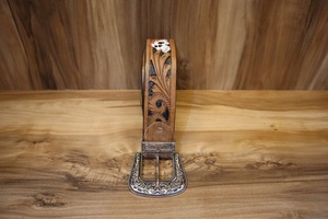 Handmade Genuine Leather <b>Western</b> Hand Color Tooled and Hand Painted <b>Belts</b> Real Handmade Tooled Leather Unisex <b>Belts</b> - Product Image 5