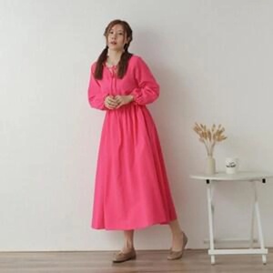 Robe en lin de haute qualité pour femmes, lin biologique, coupe ajustée, manches longues, prix de gros d'usine, cadeau pour elle - Product Image 3