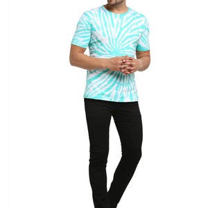 <b>Tie</b> Dye Short Sleeve O Neck Men's T-Shirt Regular Fit Jersey <b>Knitted</b> Casual Breathable Quick Dry Mint White Solid Made 100% - Product Image 3