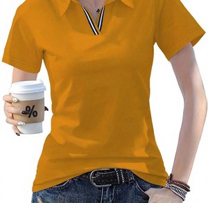 Polo de golf pour femmes de haute qualité avec logo brodé personnalisé, couleurs variées, polyester et coton, classique, uni, vente en gros - Product Image 4
