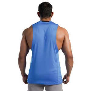 Camiseta sin mangas azul eléctrico con efecto lifting para levantamiento de pesas, gimnasio, entrenamiento, fitness, transpirable, atlética, ropa deportiva sin mangas - Product Image 2