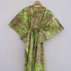 Vestido Kaftán Informal de Verano con Estampado Floral Tropical, sin Mangas, de Algodón, para Mujer, Ropa de Playa, Estilo Asia Pacífico - Product Image 1