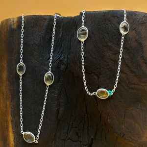 Collier à chaîne fine pour femme en argent sterling 925 avec citrine naturelle et pendentif en pierre précieuse de forme ovale pour anniversaire de mariage - Product Image 1