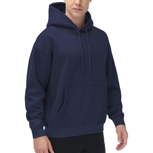 High Quality 100% Cotton Winter Solid Regular Fit <b>Thick</b> <b>Fleece</b> Drop Shoulder Digital Printing Custom Men Hoodies Manufacturer - Product Image 2