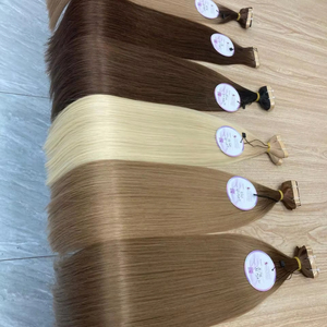 Extensiones de Cabello Humano Natural con Cutícula Alineada, Color Claro, en Cinta Adhesiva, Venta al Por Mayor Directo de Fábrica - Product Image 5