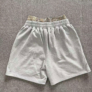 Shorts décontractés pour hommes à taille haute avec cordon de serrage, tissés 100 % coton respirant, couleur unie, coupe confortable, style streetwear classique - Product Image 6