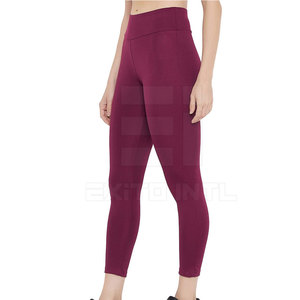 Custom New Design Solid Mid Waist Breathable <b>Women</b> Fitness <b>Leggings</b> Full Length Pants Best Quality - Product Image 4