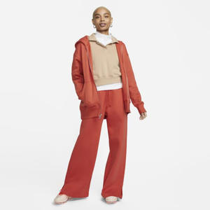 Survêtement sport pour femme, élégant, décontracté, imperméable, 100% coton, avec col à capuche élastique, fermeture éclair, coupe oversize, couleur unie - Product Image 1