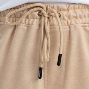 Pantalon de survêtement beige pour homme, taille élastique, cordon de serrage, poches latérales, pantalon en coton tricoté décontracté, vêtements d'automne - Product Image 5