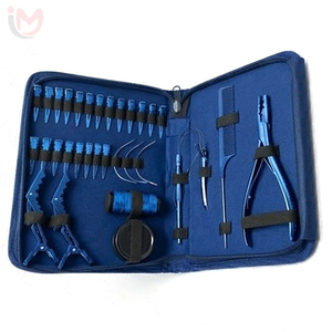 Hair Extensions Stainless Steel Pliers and <b>Needle</b> with 3 Micro Ring Link Beads and PU Leather <b>Case</b> OEM Services - Product Image 3