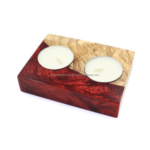 เทียนไม้กระถินเทศทำมือ พร้อมลายเรซิ่น แว็กซ์ธรรมชาติ สำหรับตกแต่งเพื่อสุขภาพ ใช้ในสปาอโรมาเธอราพี และเป็นไอเดียของขวัญสไตล์เรียบง่าย - Product Image 2