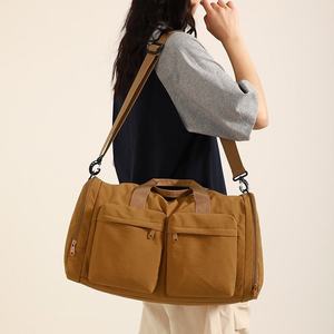 Sac de voyage pliable en polyester résistant à l'eau avec fermeture éclair, grande capacité, pour la gym et les séjours d'une nuit, compartiment à chaussures - Product Image 1