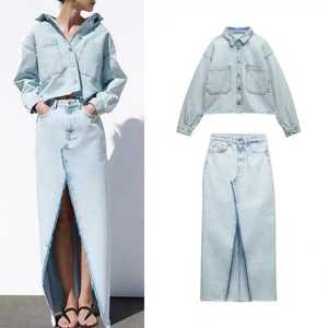 Tendance 2025 : Nouveaux ensembles en jean pour femmes, style étranger sophistiqué et très tendance - Product Image 1