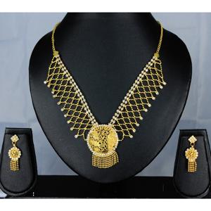 Collar con pendientes conjunto de joyas chapado en oro de latón puro de alta calidad UAE Dubai collar diseño collar conjunto de joyas - Product Image 4