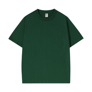 เสื้อยืดคอกลมแขนสั้นสีแดงสำหรับผู้ชาย ทรงปกติ ผ้าฝ้ายเจอร์ซีย์ถัก 100% สีพื้น - Product Image 3