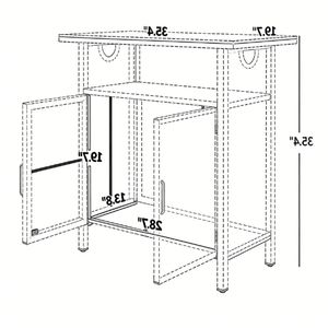 Armadio da Esterno Grigio con Tavolo da Bar e Portasciugamani - Product Image 6