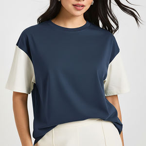 เสื้อยืดเจอร์ซีย์เนื้อนุ่มสำหรับผู้หญิง ทรงหลวมใส่สบาย เหมาะสำหรับพักผ่อน สั่งซื้อจำนวนมากได้ พร้อมจัดส่งรวดเร็ว มีสินค้าพร้อมส่ง - Product Image 2