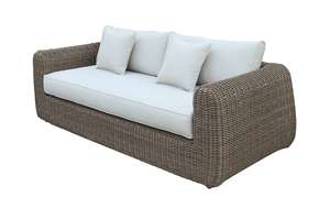Conjunto de Sofá Lounge de Mimbre Marrón de Diseño con Cojines Gruesos y Cómodos - Product Image 3