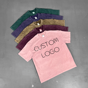 Camiseta de Algodón para Hombre, 275 g/m², Lavado Ácido, Personalizada, Talla Grande, de Alta Calidad, Colorida, Informal, Venta al Por Mayor del Fabricante - Product Image 6