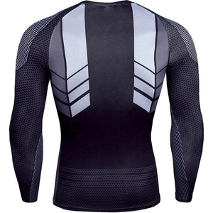 Camiseta de Compresión Regular para Hombre, Diseño Sólido, Secado Rápido, Transpirable, Deportiva, Cuello Redondo, Corte Regular, Tejido Sublimado - Product Image 2