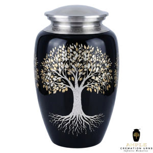 Urne funéraire pour adulte AMPLE DECOR Tree Life - Urne commémorative en aluminium faite à la main, 10 pouces, capacité de 220 pouces cubes, design haut de gamme - Product Image 2