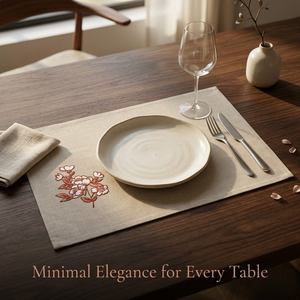 Minimalist Cotton Table Mat Modern Washable | Reusable Dining <b>Placemat</b> for Home Restaurant Custom Table Mat Durable Eco Friendly - Product Image 2