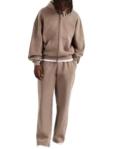 Sweat-shirt avec logo personnalisé blanc en molleton de coton épais délavé à l'acide Sweat-shirt à capuche zippé pour hommes 2026 - Product Image 3