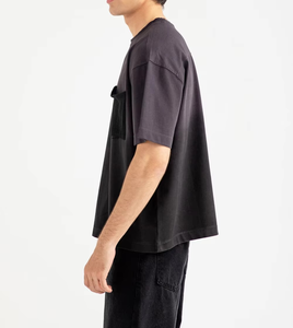 Customize Wholesale 220 GSM 100% Cotton Custom Print Turtleneck Knitted Short Sleeve Regular Fit Your logo Custom Size t Shirt - Product Image 3
