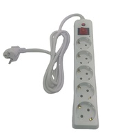 Enchufe de extensión con interruptor Regleta de alimentación Certificado CE 5 vías Europeo 16A 250V Blanco