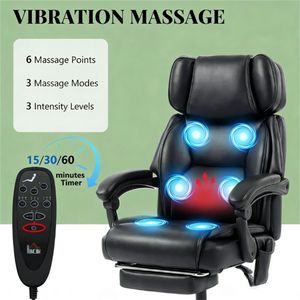 Fauteuil de massage noir pour bureau et salon, idéal pour l'étude sur ordinateur, confortable et relaxant - Product Image 3