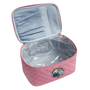 Jack and Jill Quilted Toiletry Bag Pink Travel Cosmetic <b>Case</b> Stylish Storage Organizer Durable <b>Makeup</b> Bag Portable - Product Image 2