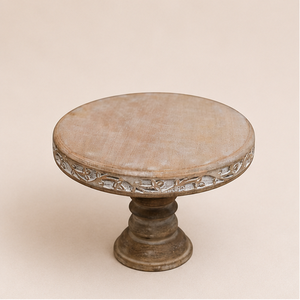 Eco-Friendly Solid Wood White Wash Cake Pedestal Elegant Distressed Finish <b>Cupcake</b> Holder For Luxury Event Catering Restaurant - Product Image 3