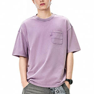 เสื้อยืดโออีเอ็ม โอดีเอ็ม ทรงโอเวอร์ไซส์ ผ้าคอตตอน 100% หนานุ่ม ซักฟอกแบบแอซิดวอช มีกระเป๋าหน้า ดีไซน์วินเทจ ทำสีซีดแบบดิสเทรส  รับผลิตตามแบบ - Product Image 4