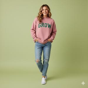 Sweat-shirt à col montant pour femme, personnalisé avec logo, en molleton de coton tricoté, brodé, écologique, idéal pour l'hiver - Product Image 2
