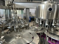 Machine de rinçage, remplissage et bouchage automatique électrique 200 Bpm pour bouteilles d'eau pure 200 ml et 1 L, contrôlée par PLC, haute productivité