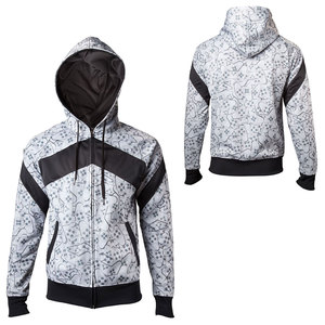 Sweat-shirt à capuche zippé pour homme avec imprimé manette de jeu, en polyester tricoté par sublimation, style streetwear automne, manches classiques, sport - Product Image 1