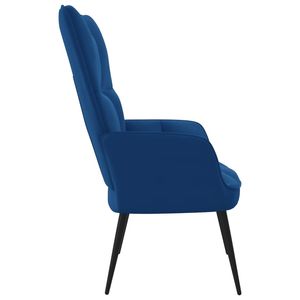 Sillón Relajante Azul Terciopelo 100% Poliéster Acero Mediano para Sala de Estar - Product Image 3