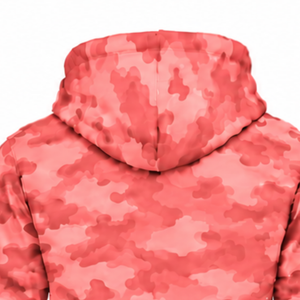 Unisex Coral <b>Pink</b> Camouflage Tracksuit Full Zip <b>Hoodie</b> with Drawstring Jogger Pants Two Piece Casual Athletic Streetwear Outfit - Product Image 5