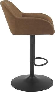 เฟอร์นิเจอร์ร้านอาหารสไตล์นอร์ดิกหรูหราทันสมัย เก้าอี้บาร์สูงหุ้มหนังสีดำโครงโลหะสำหรับใช้งานเชิงพาณิชย์กลางแจ้ง - Product Image 5