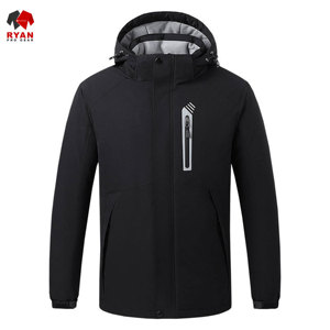 เสื้อแจ็คเก็ตซอฟต์เชลล์ผู้ชายแบบกันลม กันน้ำ ระบายอากาศได้ดี  ไม่มีลาย  พร้อมซิปปิดและโลโก้แบบกำหนดเองสำหรับขายส่ง - Product Image 1