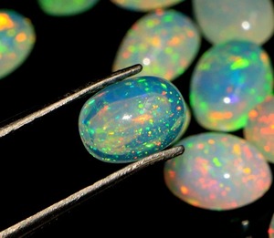Pierres précieuses naturelles Mehrajuddin Gems, opale en vrac, taille ovale, multicolore, opalescent, 0,4-1,0 carat, pour la fabrication de bijoux, 6x8mm - Product Image 1