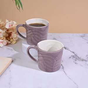 Juego de 2 Tazas de Vidrio de Doble Pared Color Rosa Ámbar Suave, Tazas de Porcelana Modernas y Creativas con Logotipo para Café, Alta Calidad para Camping - Product Image 1