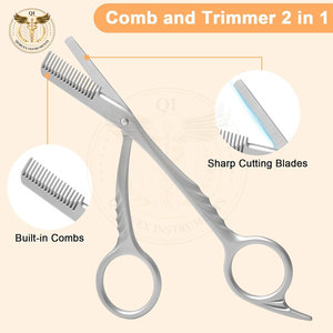 Tijeras para Cejas de Punta Fina Curvadas de Diseño Personalizado, Herramienta de Acero Inoxidable Ligera para el Cuidado de la Belleza para Mujeres - Product Image 2