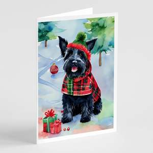 Scottish Terrier-Cartes de vœux de Noël A7, lot de 8 cartes vierges avec enveloppes, taille 5x7 - Product Image 1
