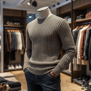 Machine Made Ribbed 7GG Men Sweater Casual Knitwear with OEM ODM Customization - Product Image 5