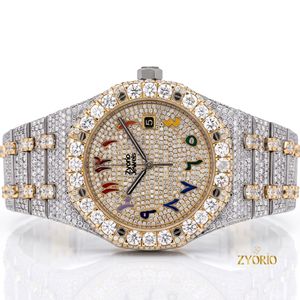 Reloj de Lujo Mecánico Esqueleto Baguette de 41mm con Diamantes, Esfera Árabe Única, Unisex, Plateado, con Moissanita Totalmente Incrustada, Movimiento ETA - Product Image 3