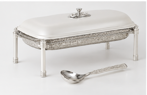 Calentador de Comida de Lujo Estilo Árabe en Blanco y Plateado para Buffet de Hotel, Restaurante, Catering y Hostelería - Product Image 3