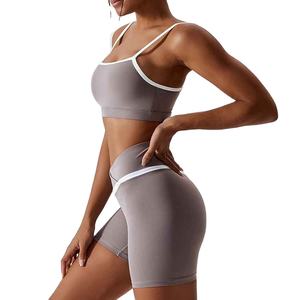 Conjunto Deportivo de Alta Calidad para Gimnasio, Running, Yoga, Top Deportivo Corto, Pantalones Cortos de Cintura Alta, Ropa Deportiva para Mujer, Conjunto de Yoga - Product Image 5