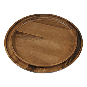 Bandeja de madera de acacia hecha a mano bandeja de charcutería redonda de madera elegante bandeja de tocador exhibición de joyería y uso en el baño - Product Image 5