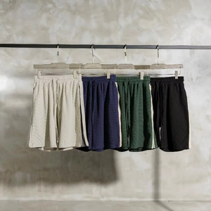 Shorts de algodón French Terry con efecto desgastado, shorts deportivos vintage, shorts lisos con lavado ácido, shorts desgastados para hombre - Product Image 5